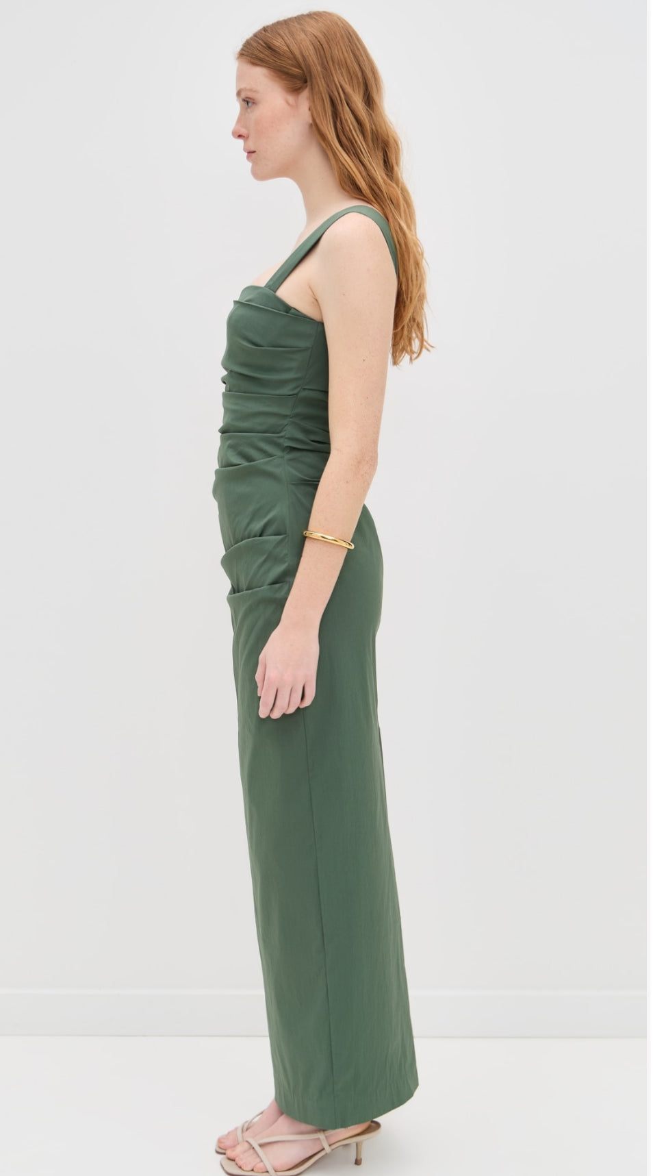 Sir The Label Florent Balconette Gown in Forest Green