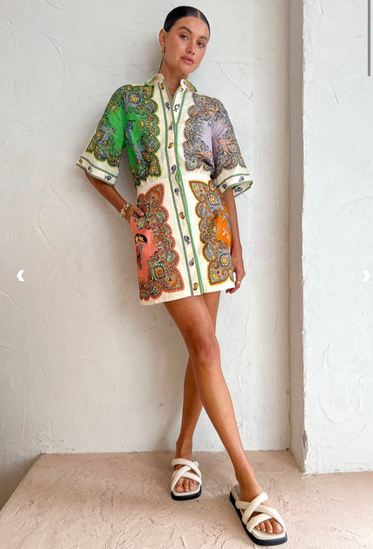 Alemais Trippy Tropo mini dress in multi