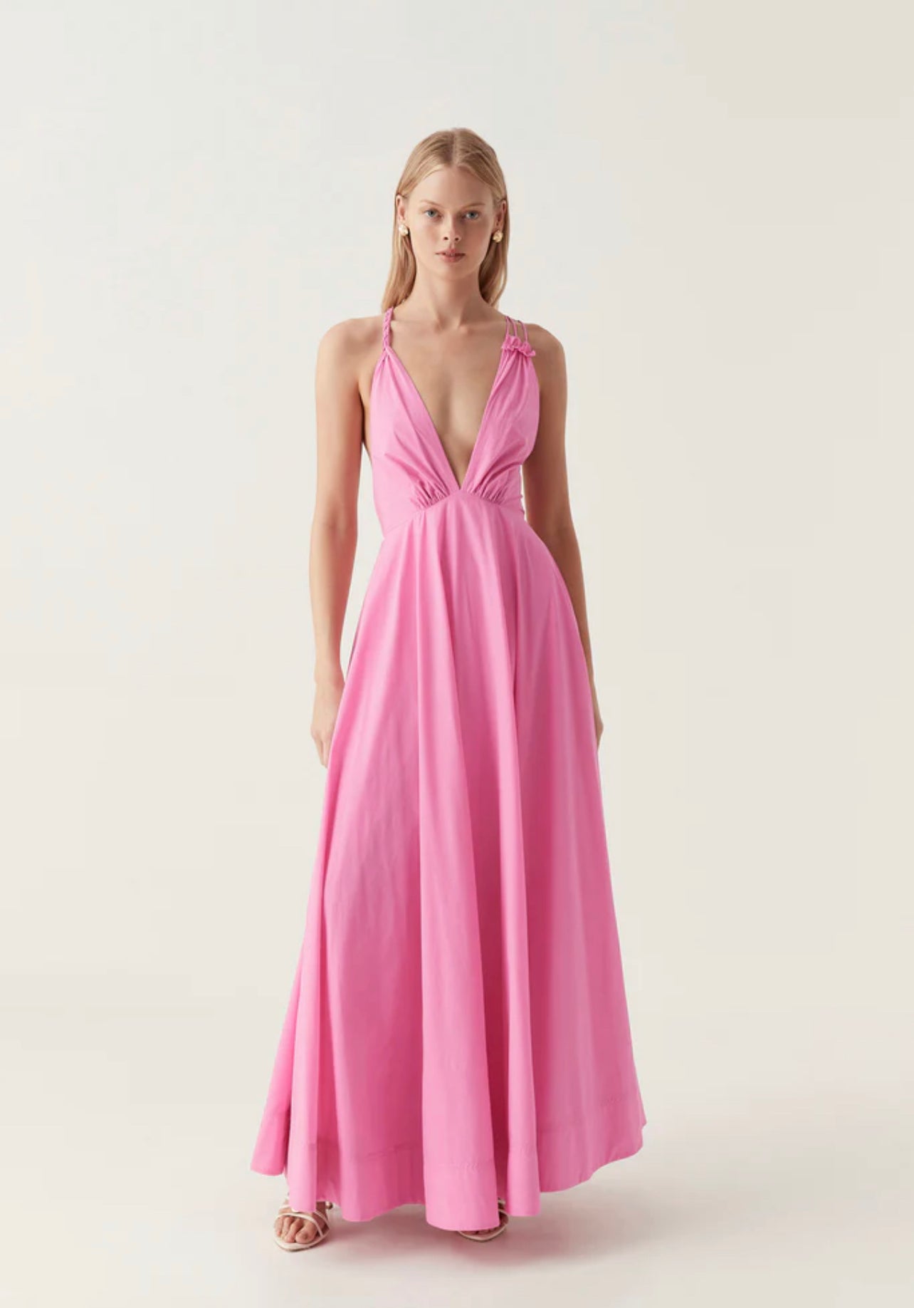 aje pink maxi dress Mercurial Maxi Dress-PINK QUARTZ / 4