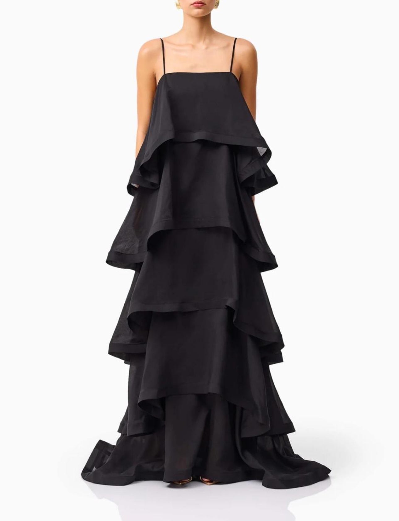 Elliatt Tilly 5 Tiered Maxi Dress in Black