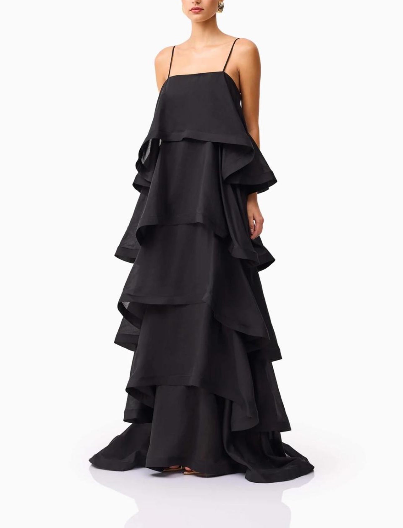 Elliatt Tilly 5 Tiered Maxi Dress in Black
