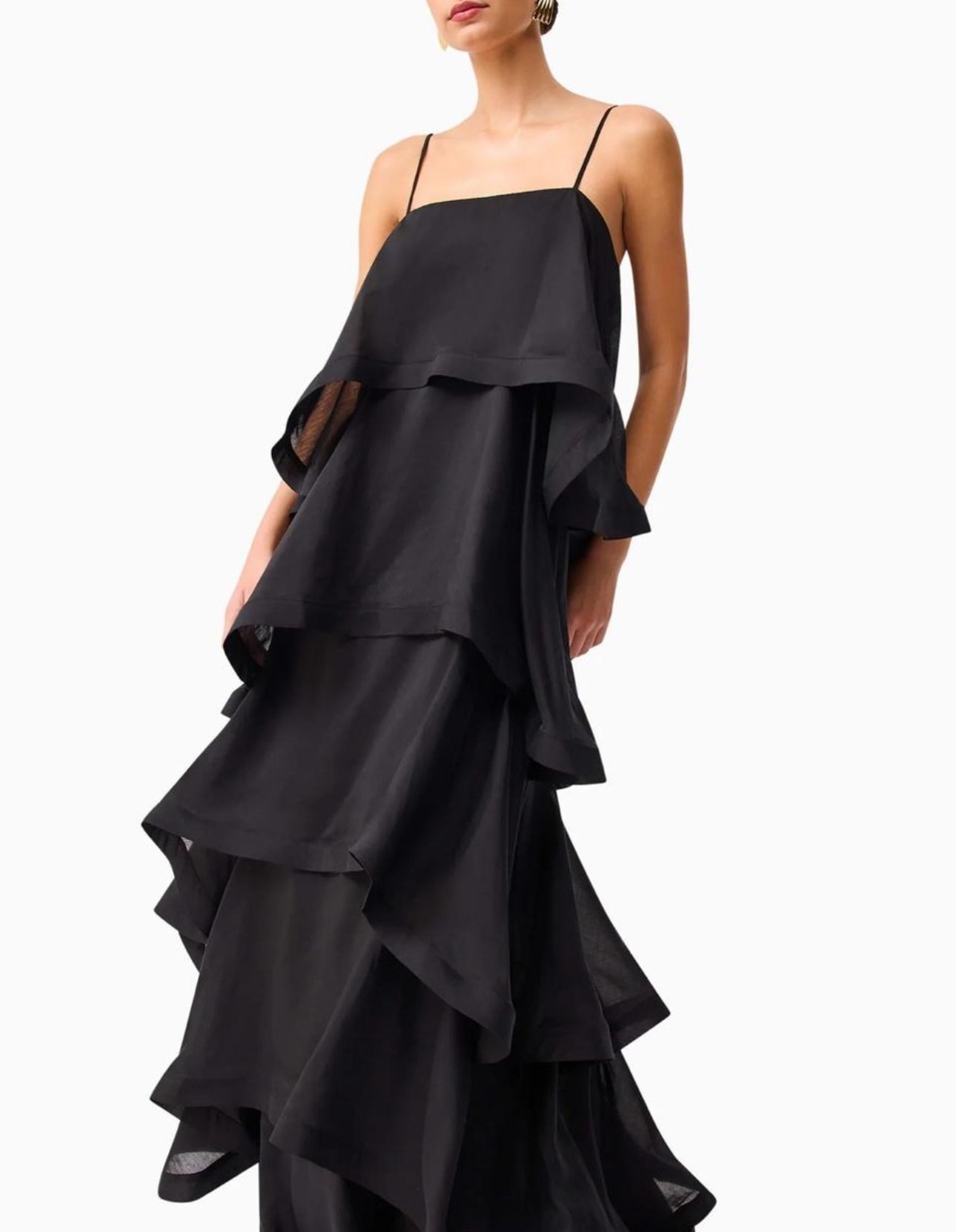 Elliatt Tilly 5 Tiered Maxi Dress in Black