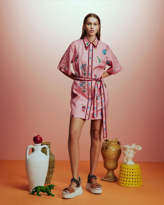 Alemais Timmy Embroidered Mini Dress