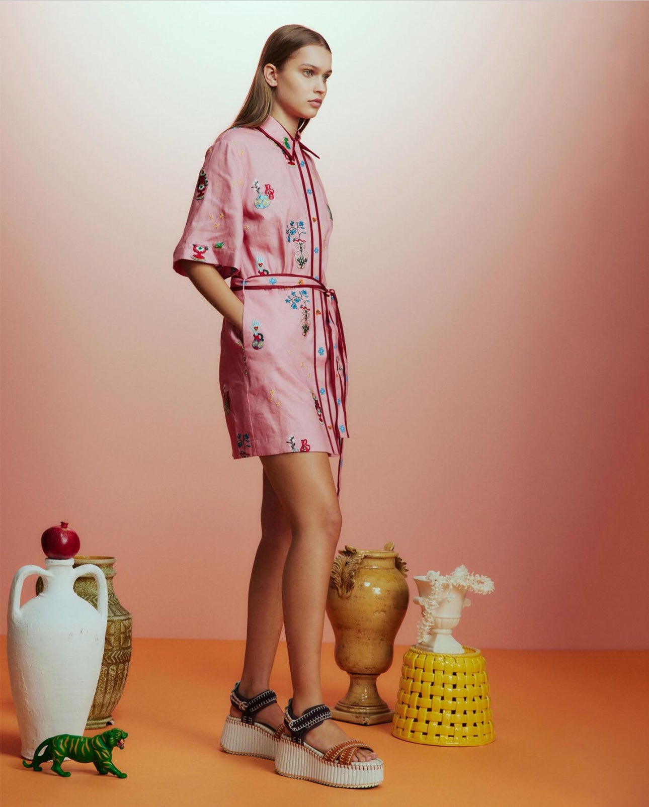 Alemais Timmy Embroidered Mini Dress