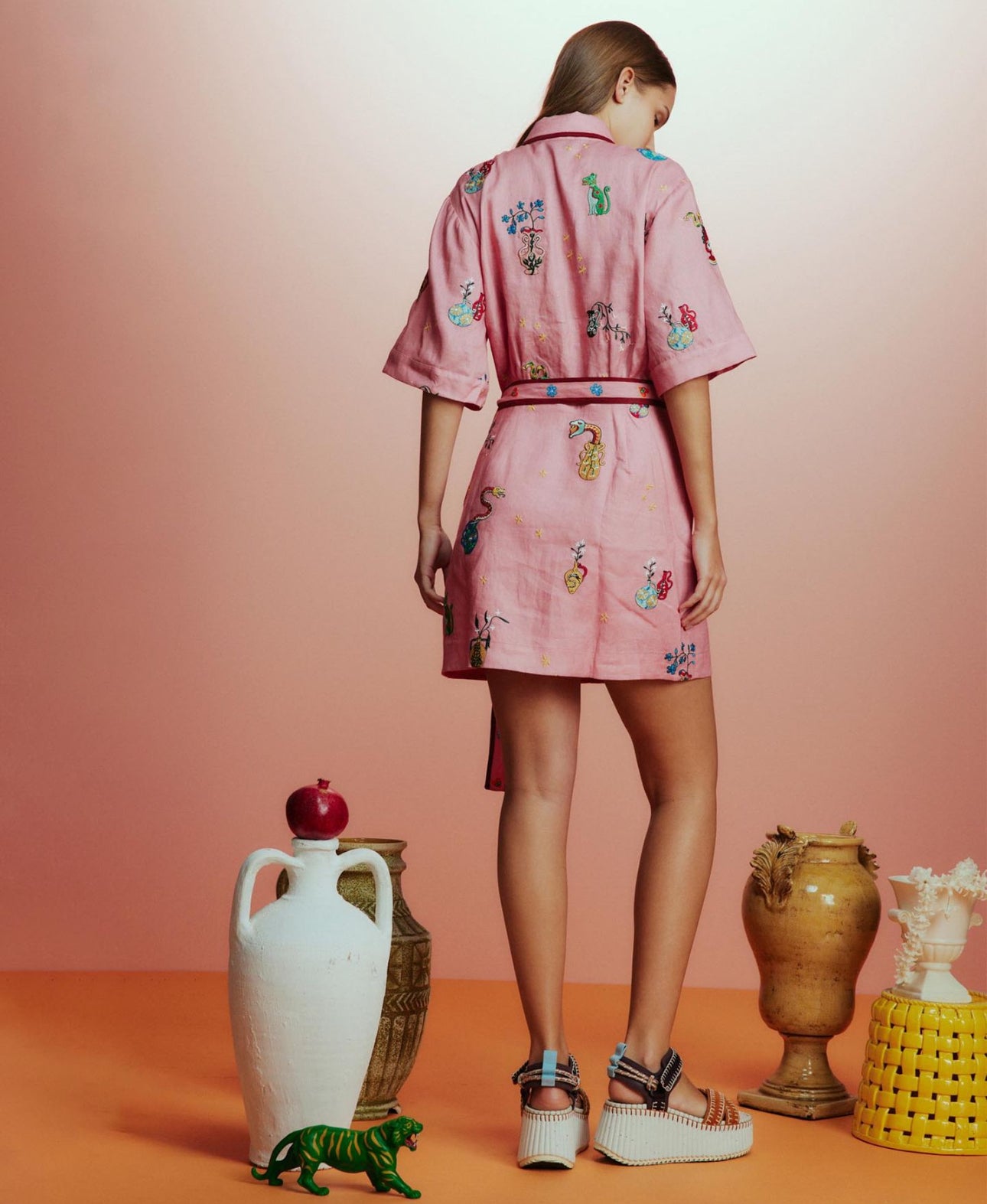 Alemais Timmy Embroidered Mini Dress