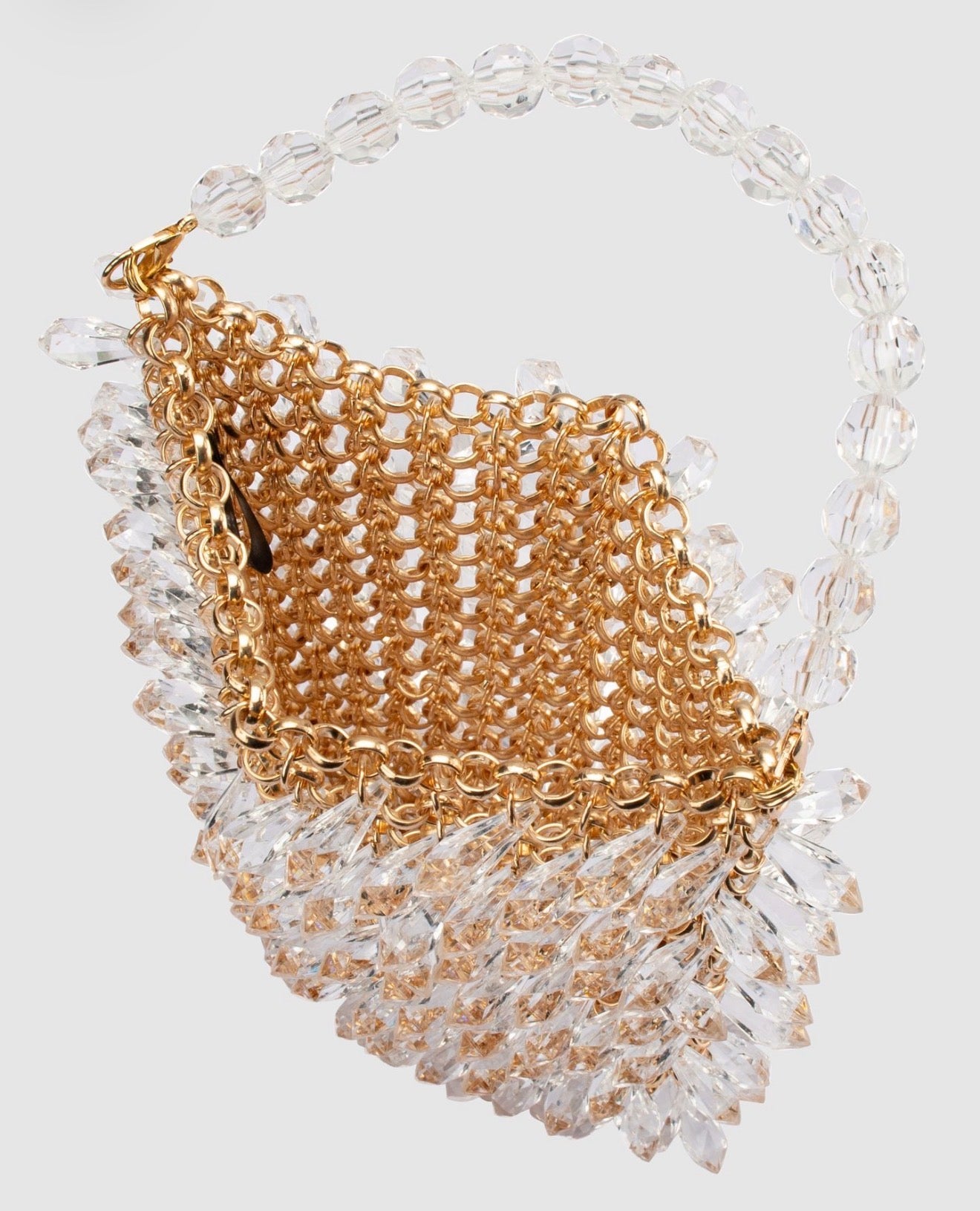 Olga Berg Florence Chain Mail Bag Gold
