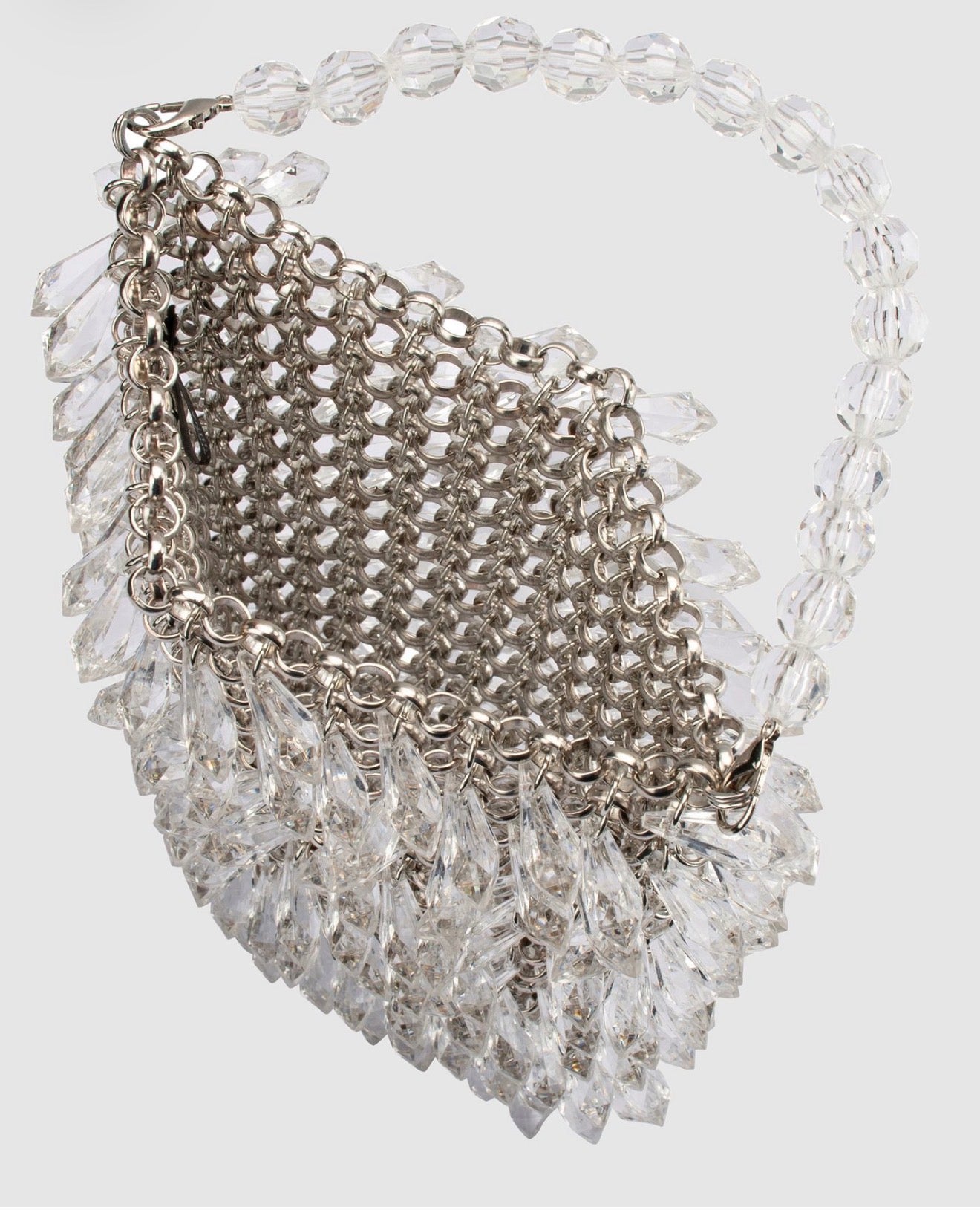 Olga Berg Florence Chain Mail Bag Silver