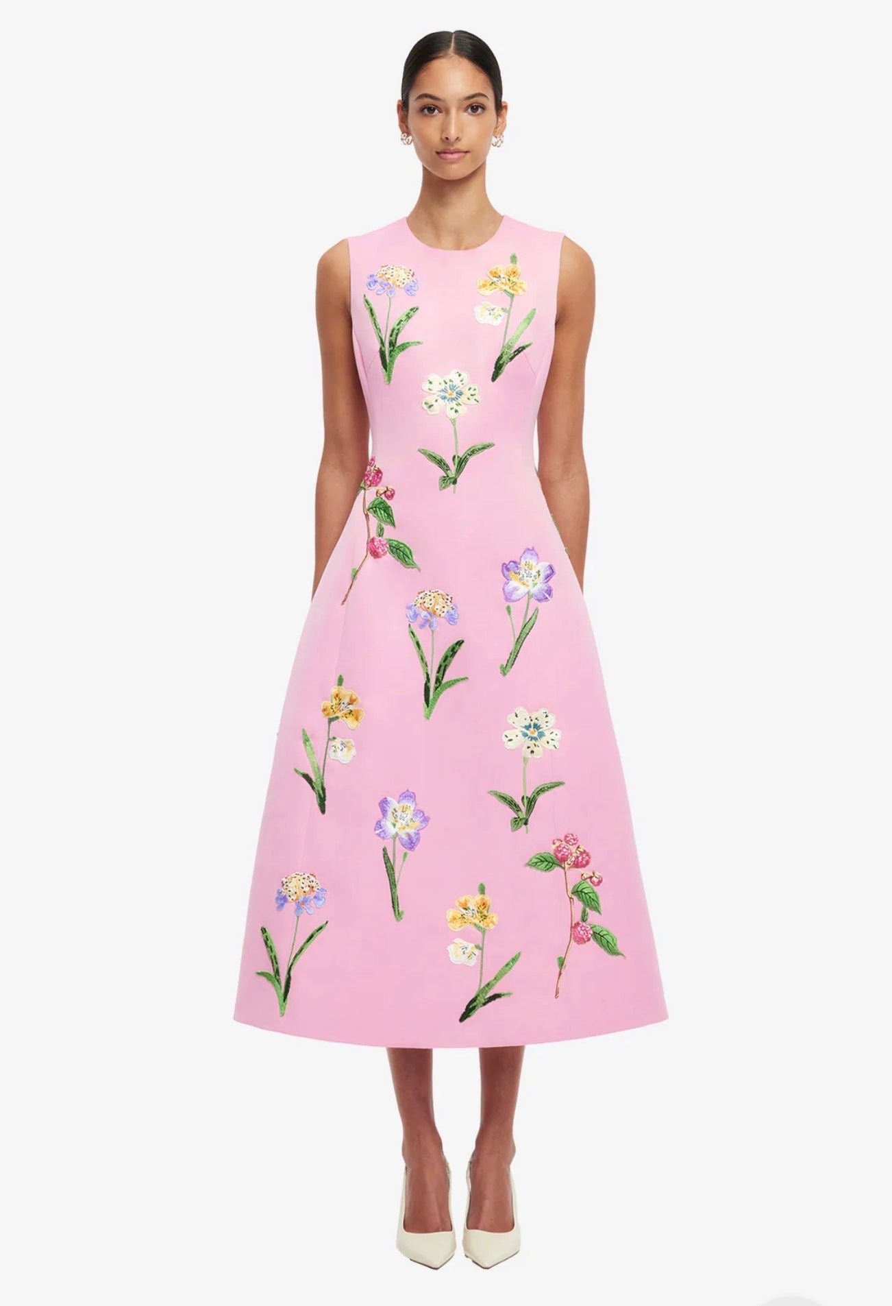 Leo Lin Cleo Embellished Sleeveless Midi Dress