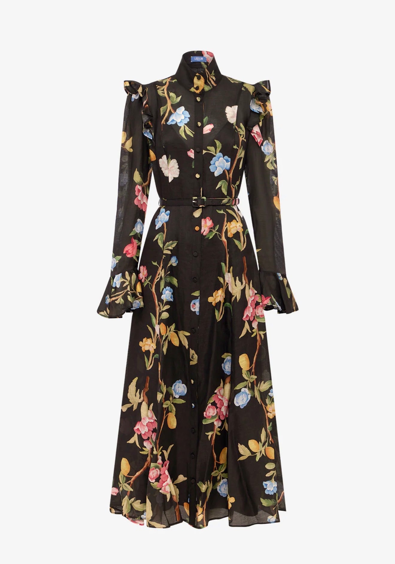 Leo Lin Katrina Butterfly Sleeve Midi Dress