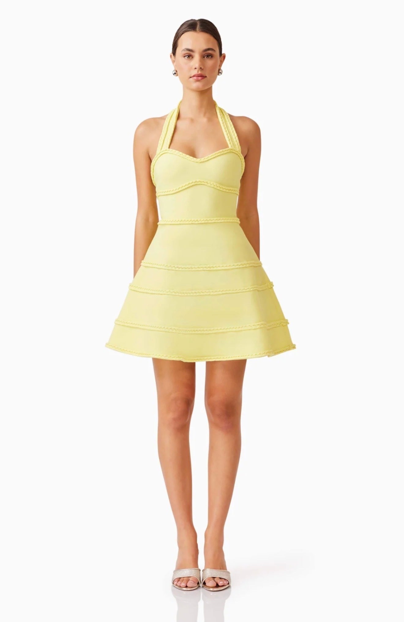 Elliatt Katlyn Halter Mini Dress in Yellow
