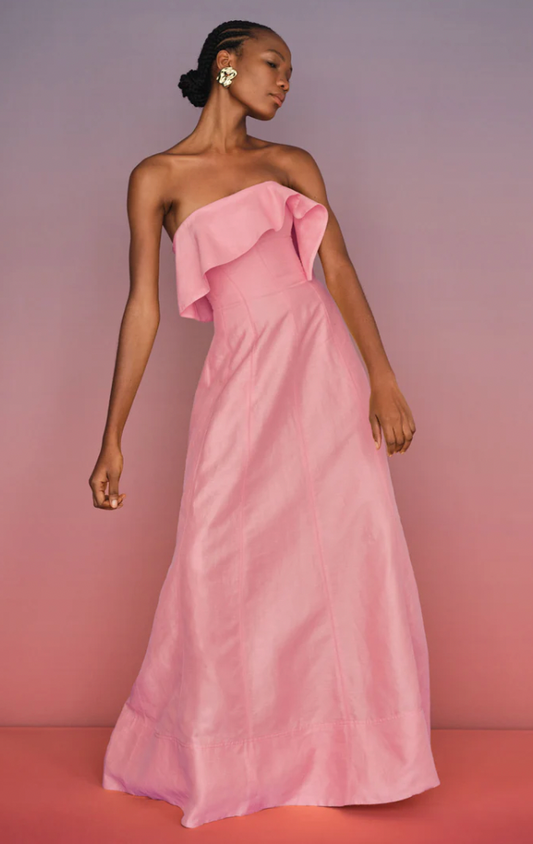 Aje Shallows Strapless Gown