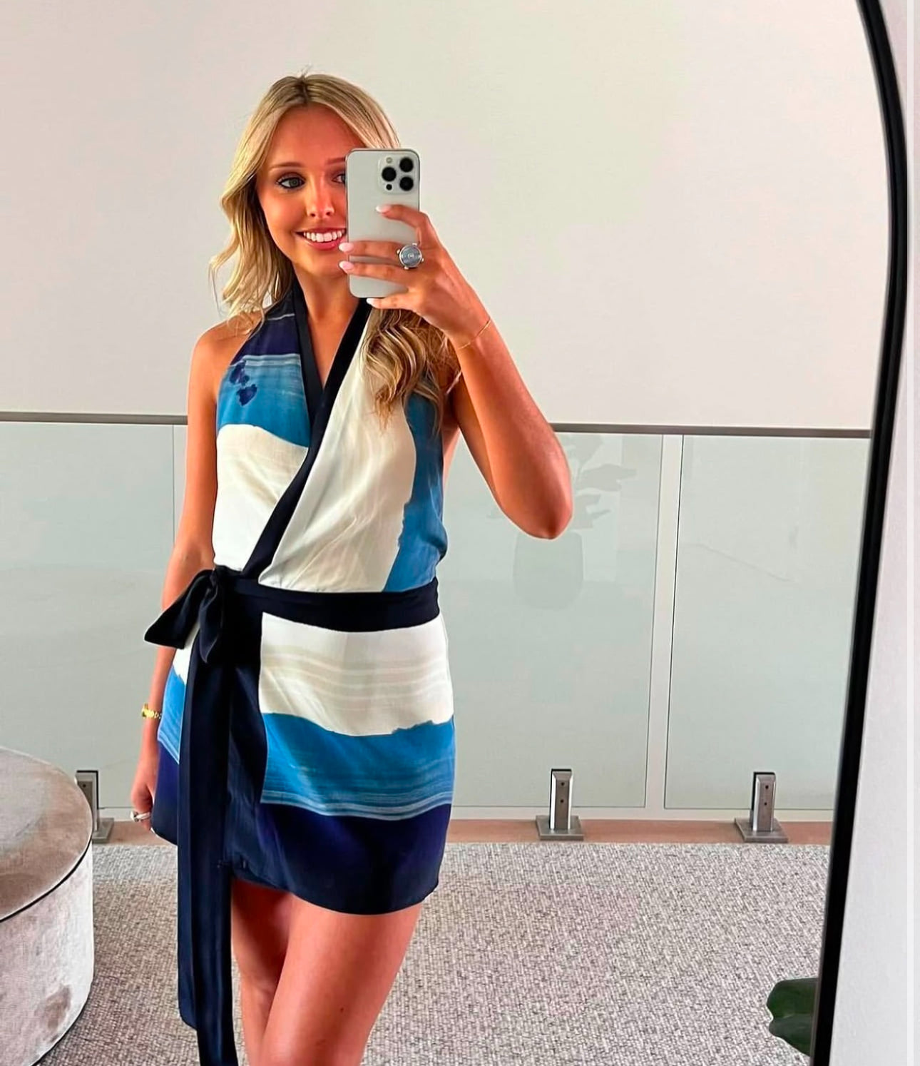 Sir The Label Mariner Wrap Halter Mini Dress