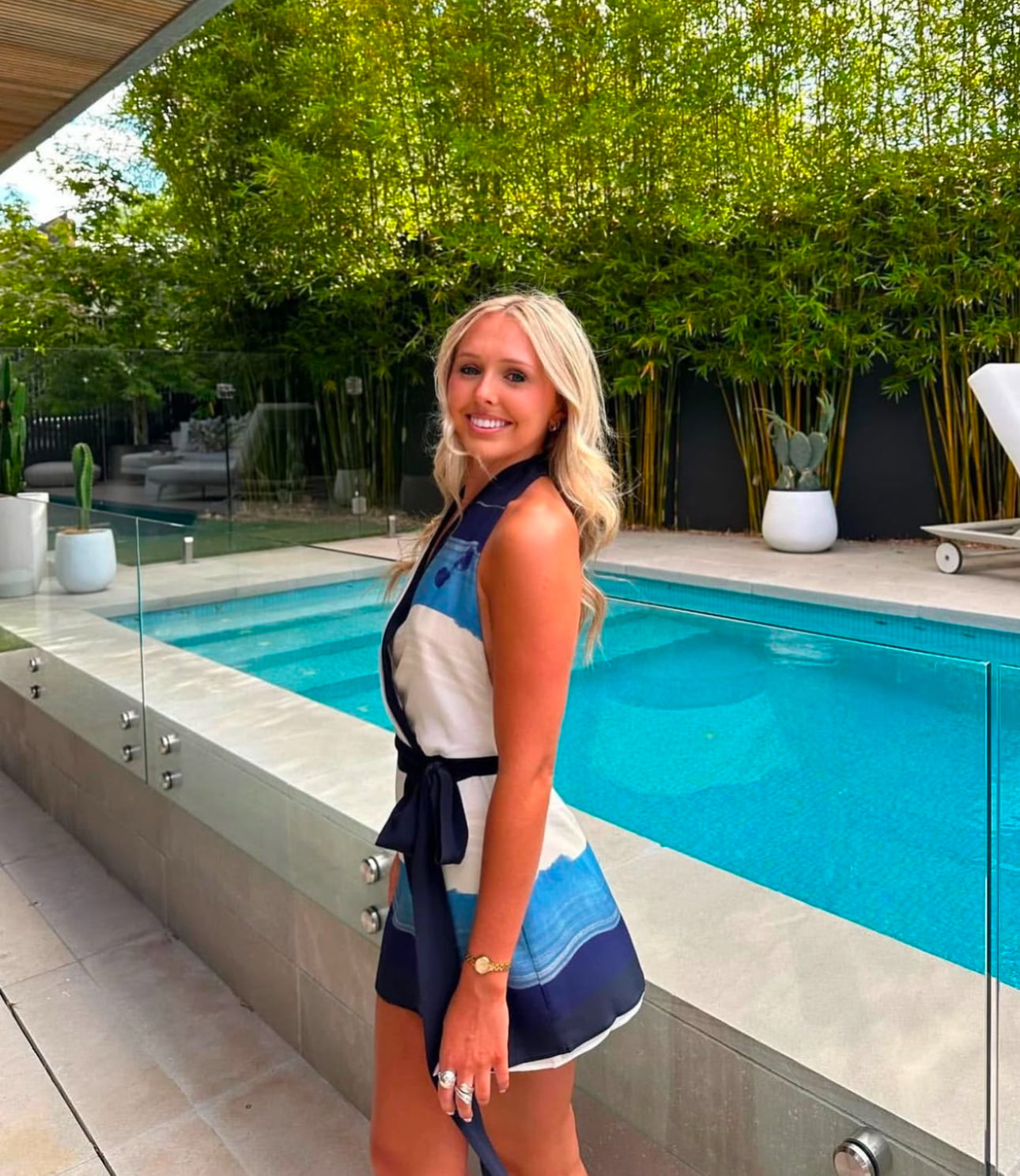 Sir The Label Mariner Wrap Halter Mini Dress