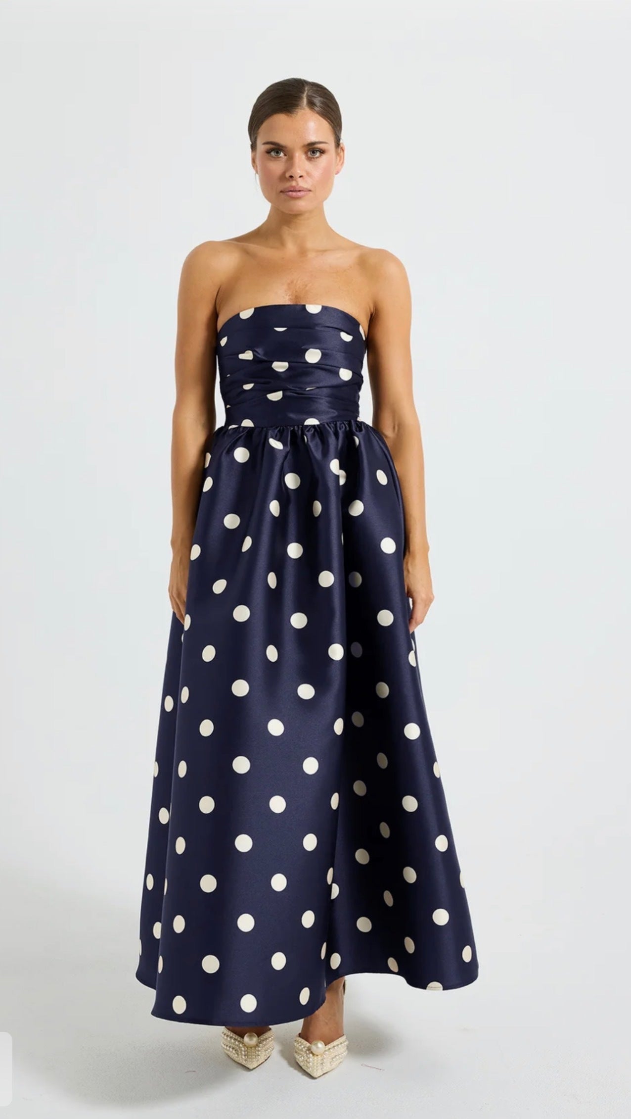 Pasduchas Dottie Strapless Midi - Navy