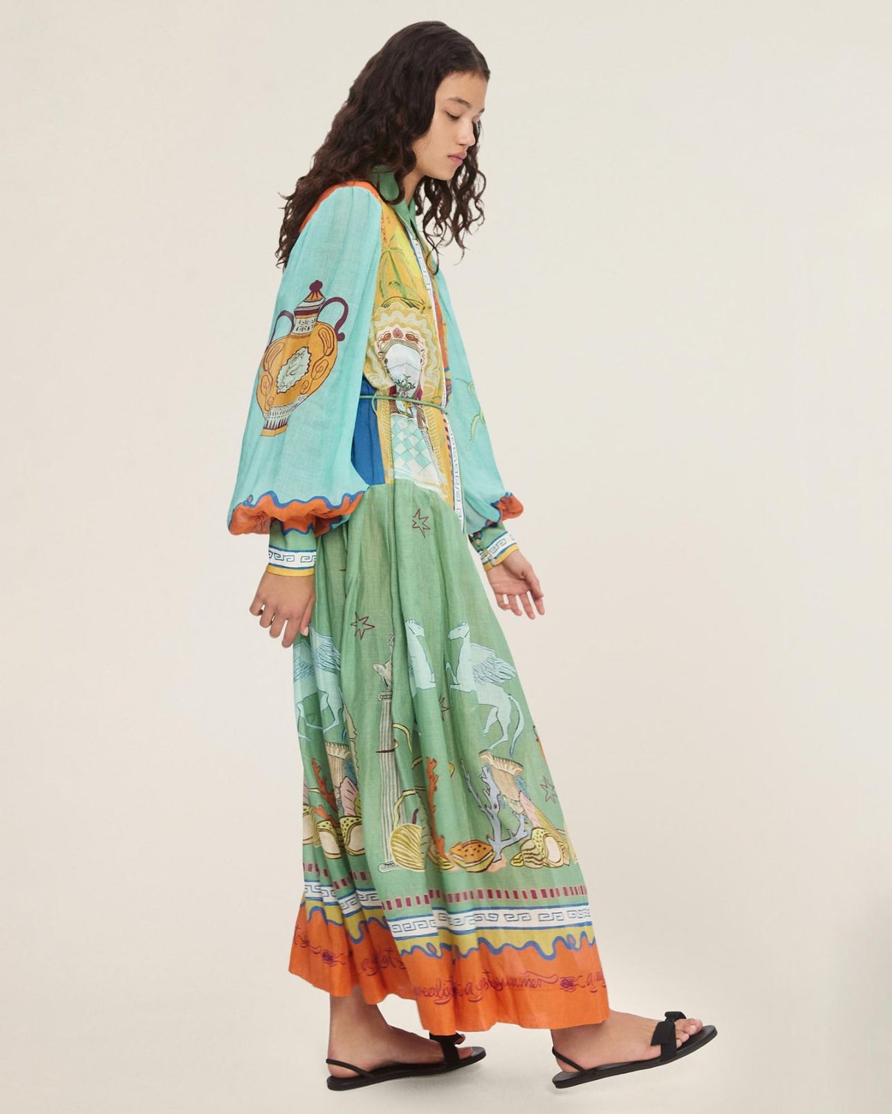 Alemais Surrealist Summer Ramie Shirtdress