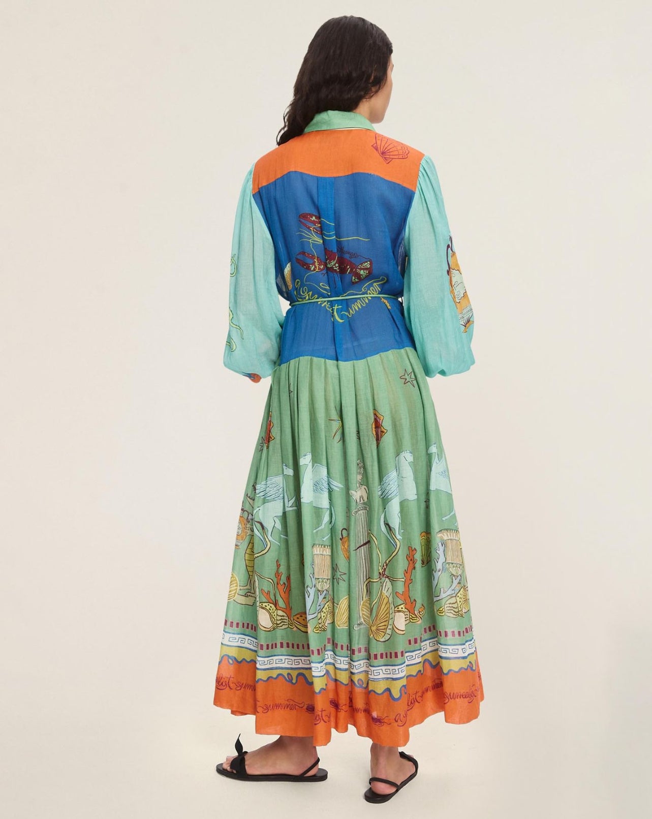 Alemais Surrealist Summer Ramie Shirtdress