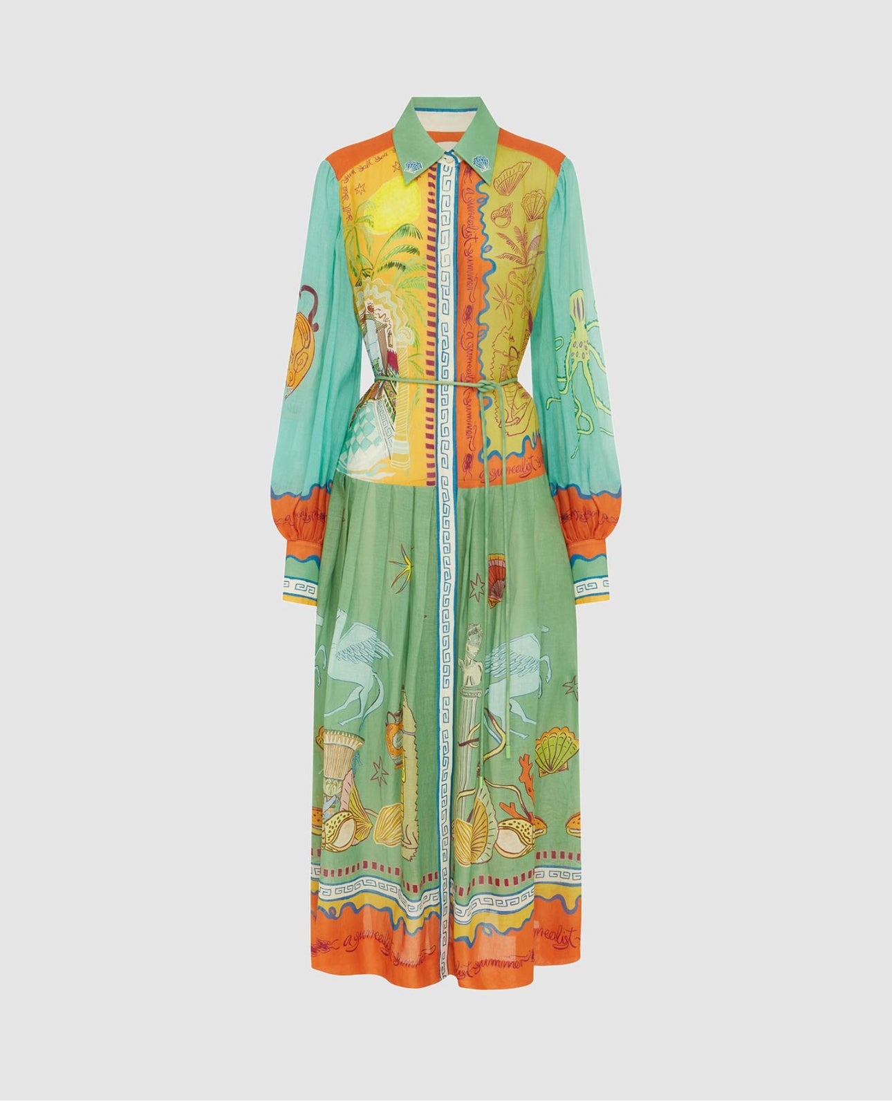 Alemais Surrealist Summer Ramie Shirtdress