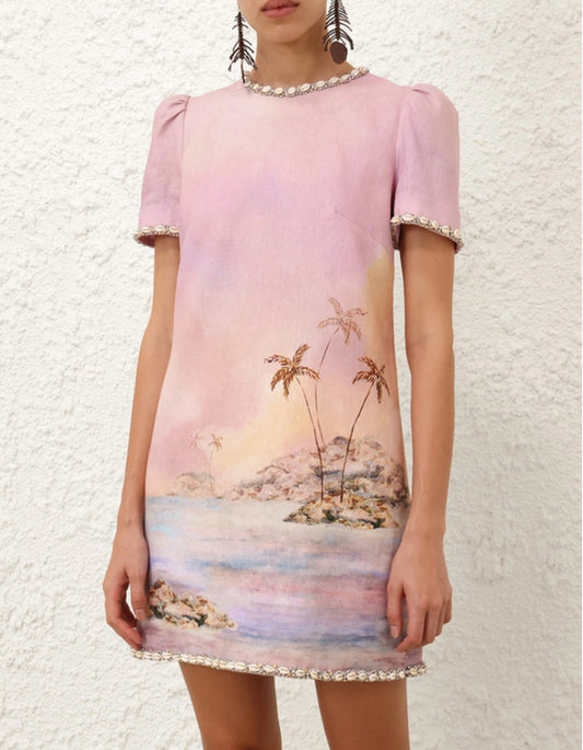 Zimmermann Dawning Embellished Mini Dress