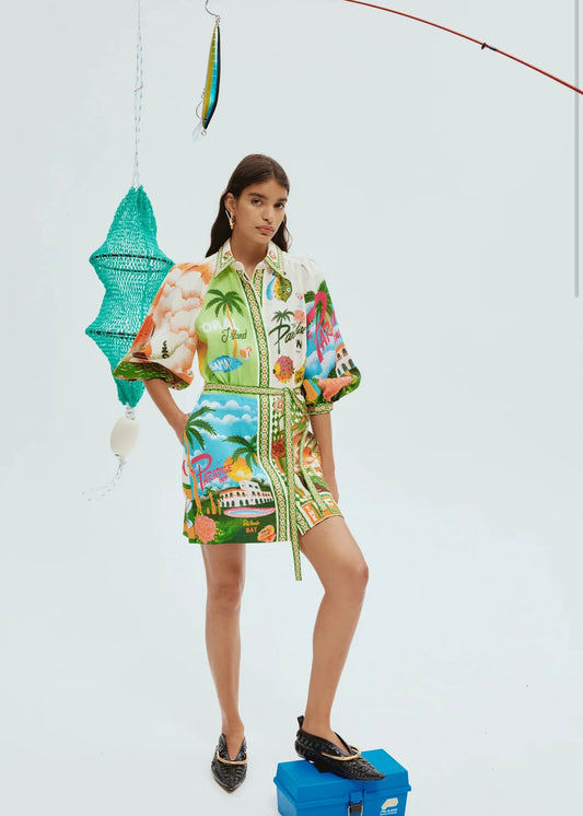 Alemais Paradiso Mini Dress Multi Print