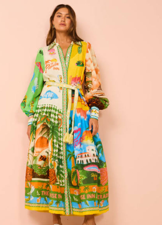 Alemais Paradiso Shirtdress In Multi