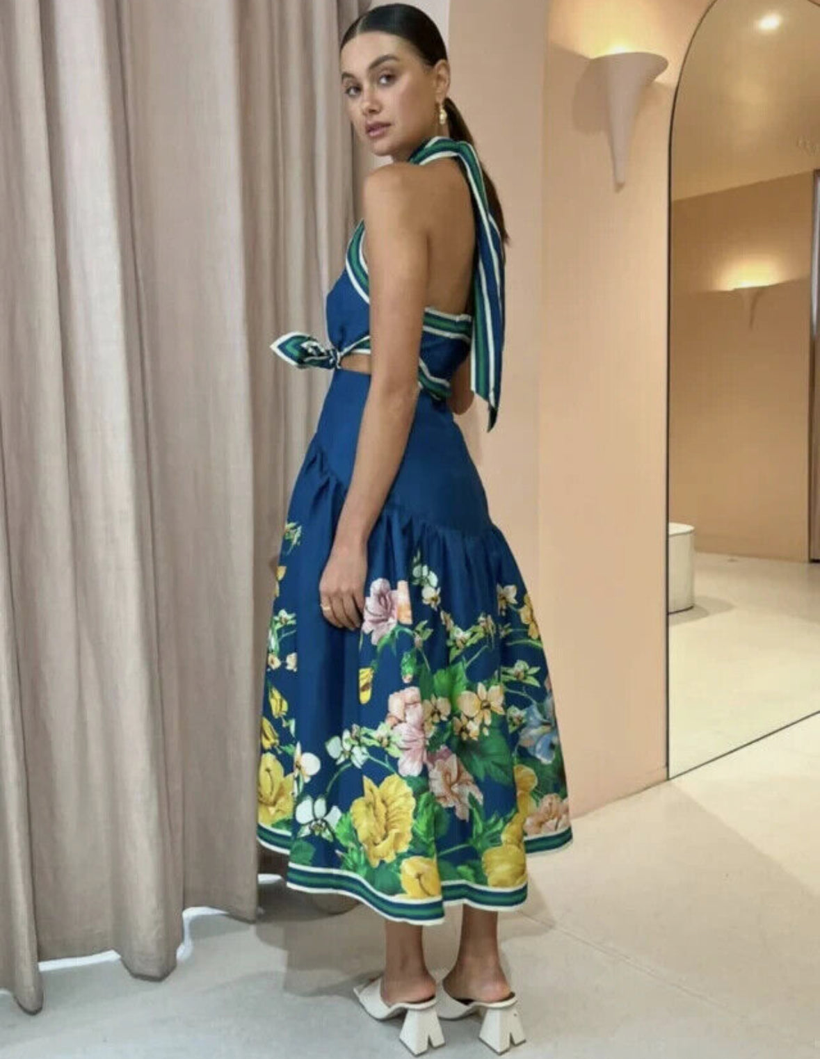 Alemais Lyla Halter Midi Dress