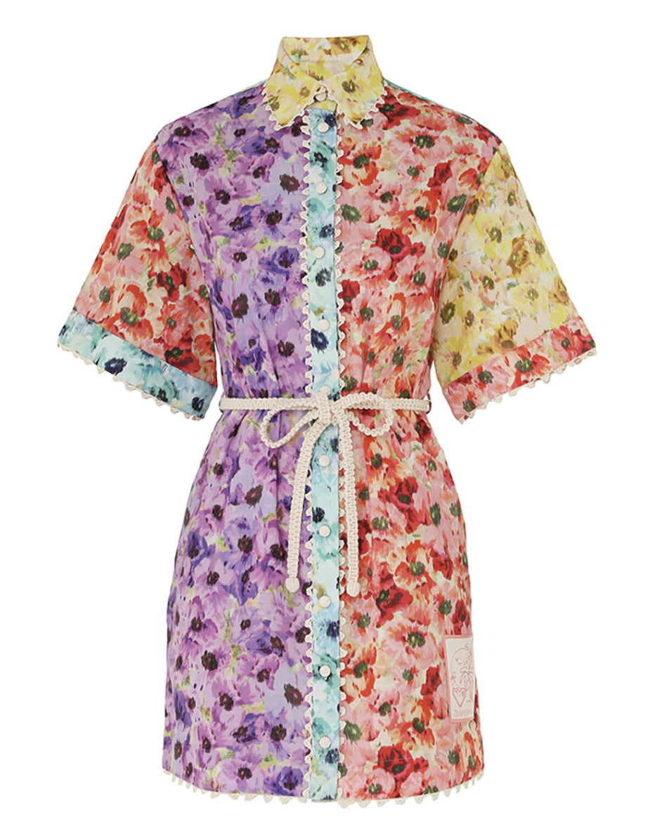 Zimmermann Lightburst Trimmed Shirt Dress