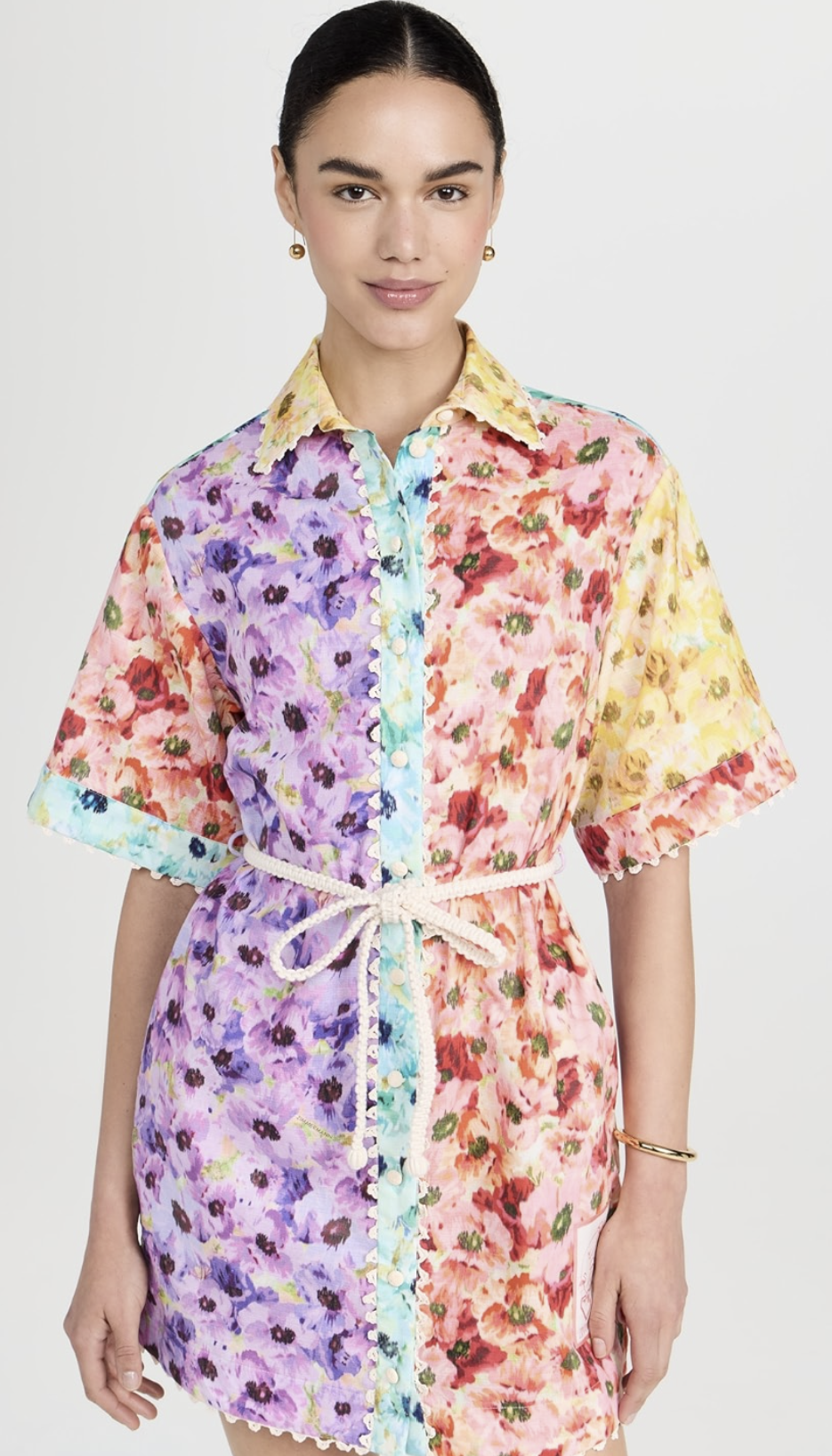 lightburst trimmed shirt dress Zimmermann Lightburst Trimmed Shirt Dress