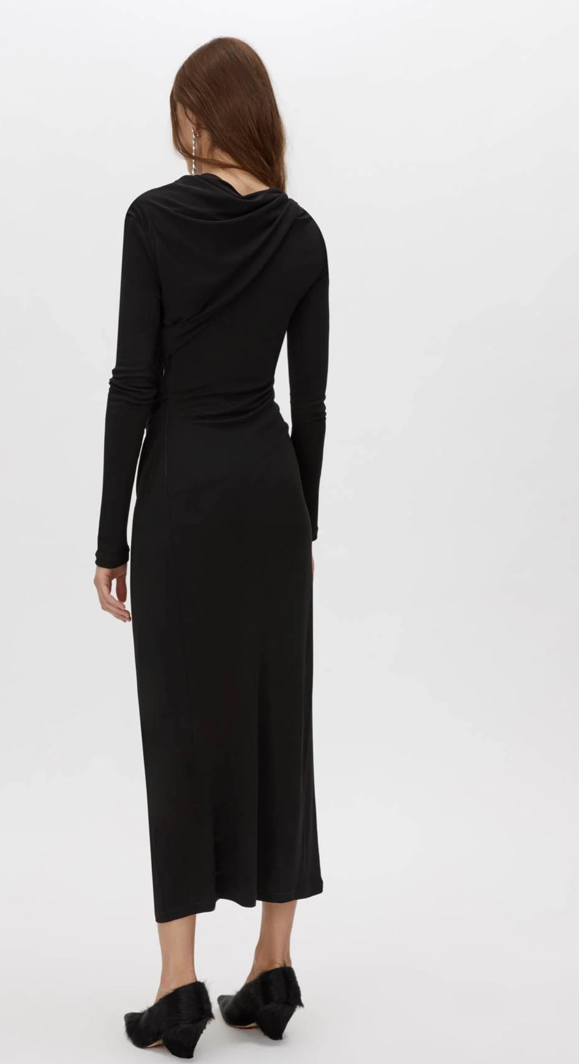 Camilla And Marc Mai Long Sleeve Midi Dress in Black