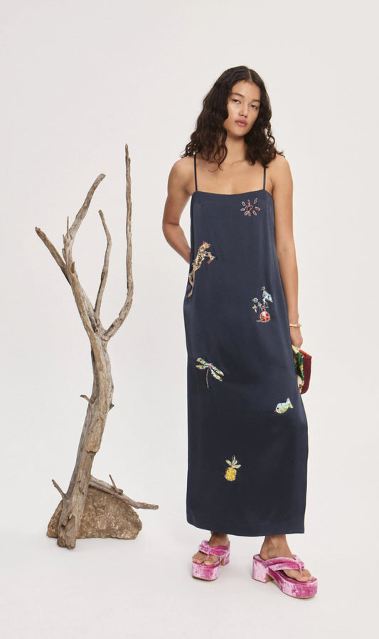 Alemais Fontaine Slip Midi Dress