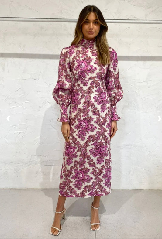 Alemais Isla midi dress in magenta