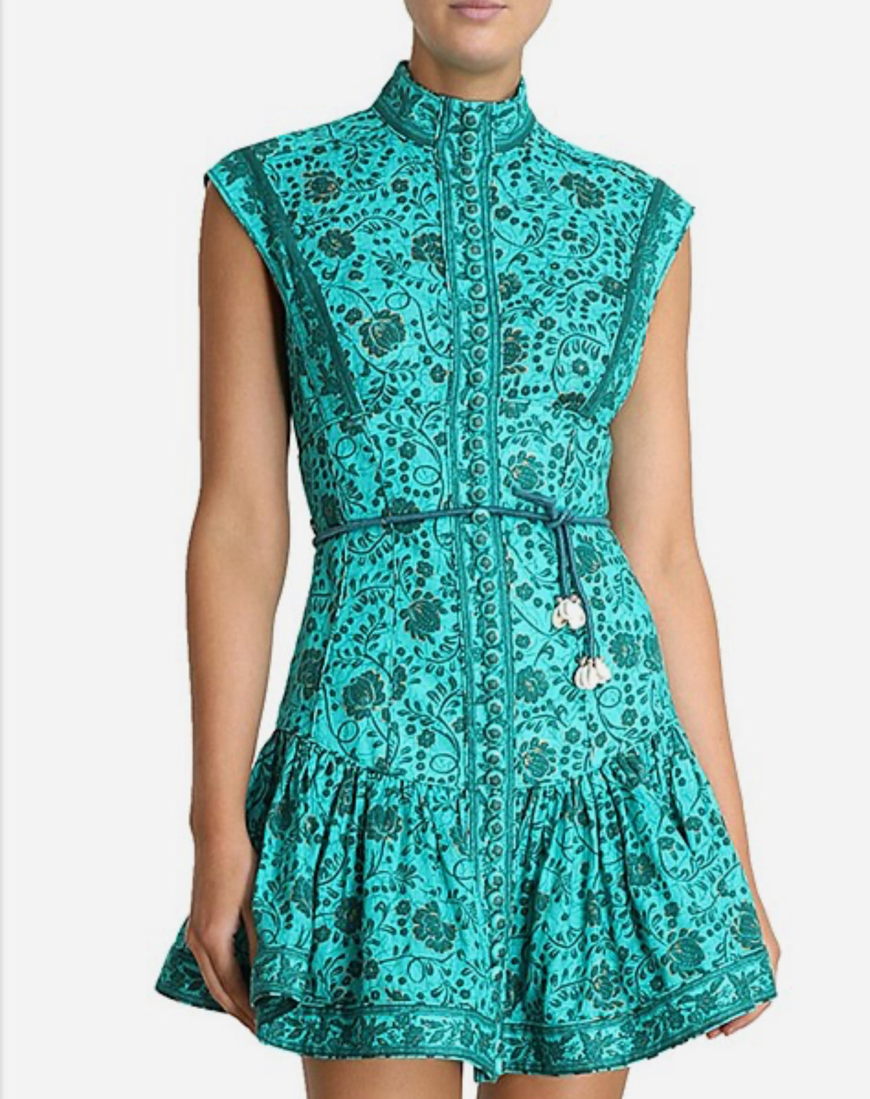 Zimmermann Lulu Panelled Flip High Neck Mini Dress