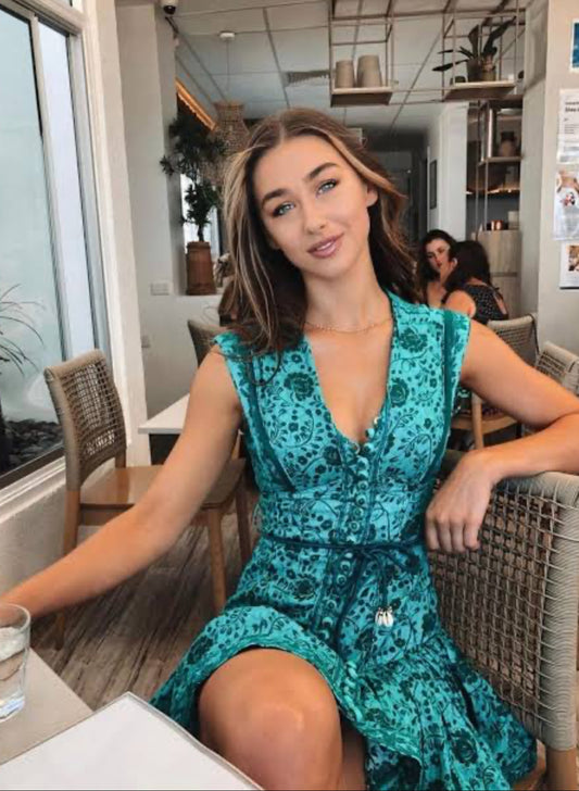 Zimmermann Lulu Panelled Flip High Neck Mini Dress