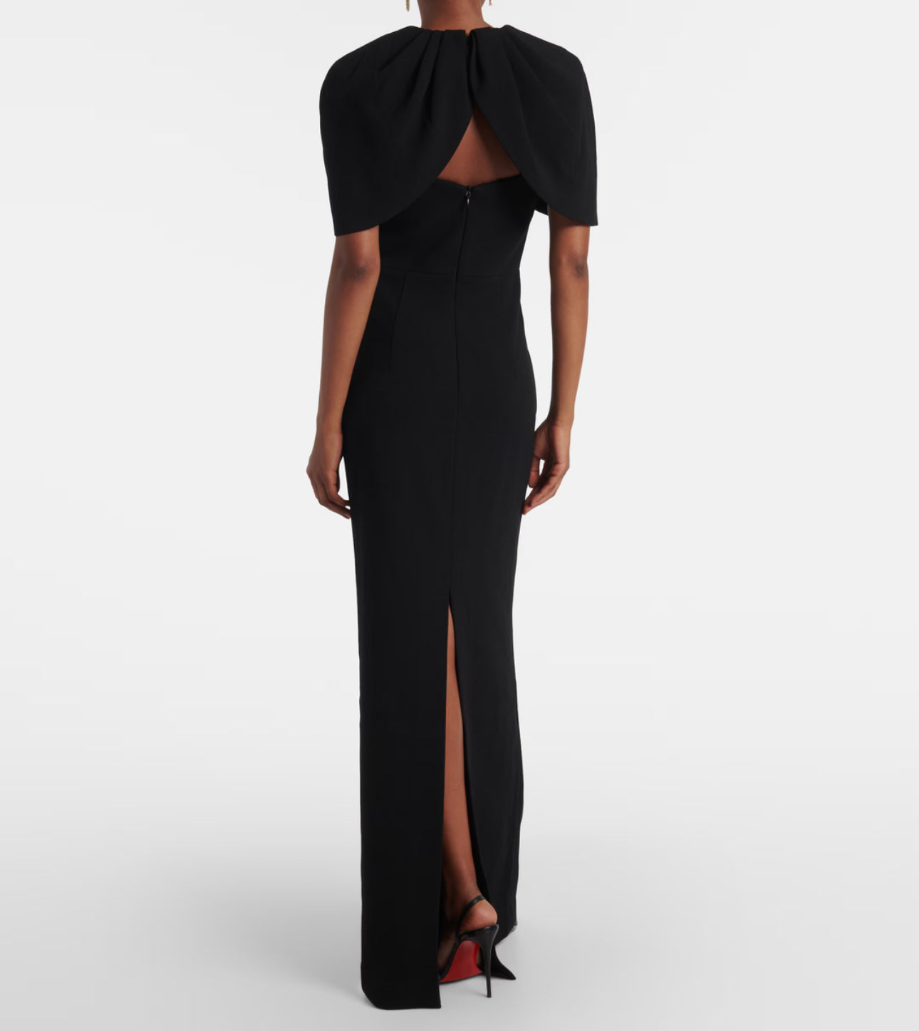 Rebecca Vallance Cameron caped crêpe gown