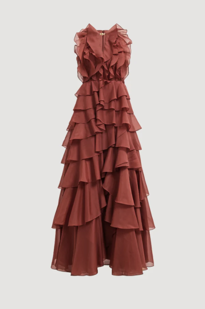 Aje Cleo Gown Rust