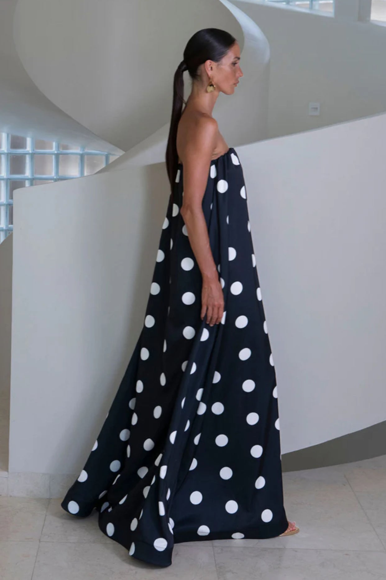 Lidee COSTIERA DRESS - POLKA NOIR