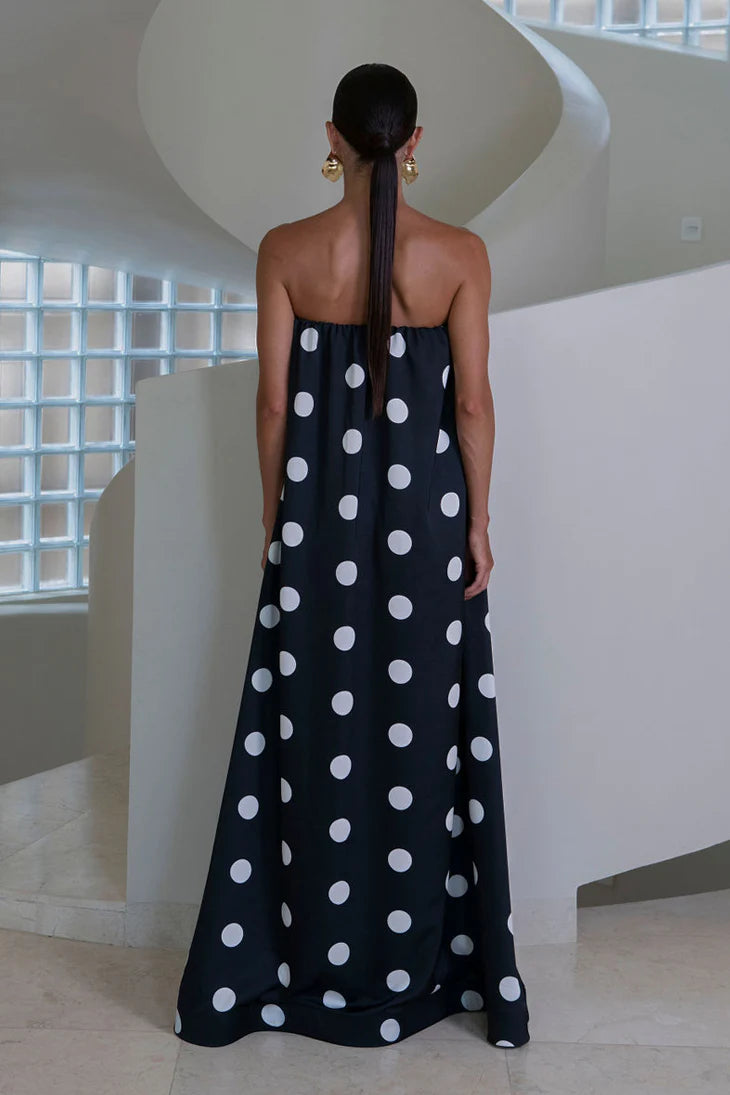 Lidee COSTIERA DRESS - POLKA NOIR