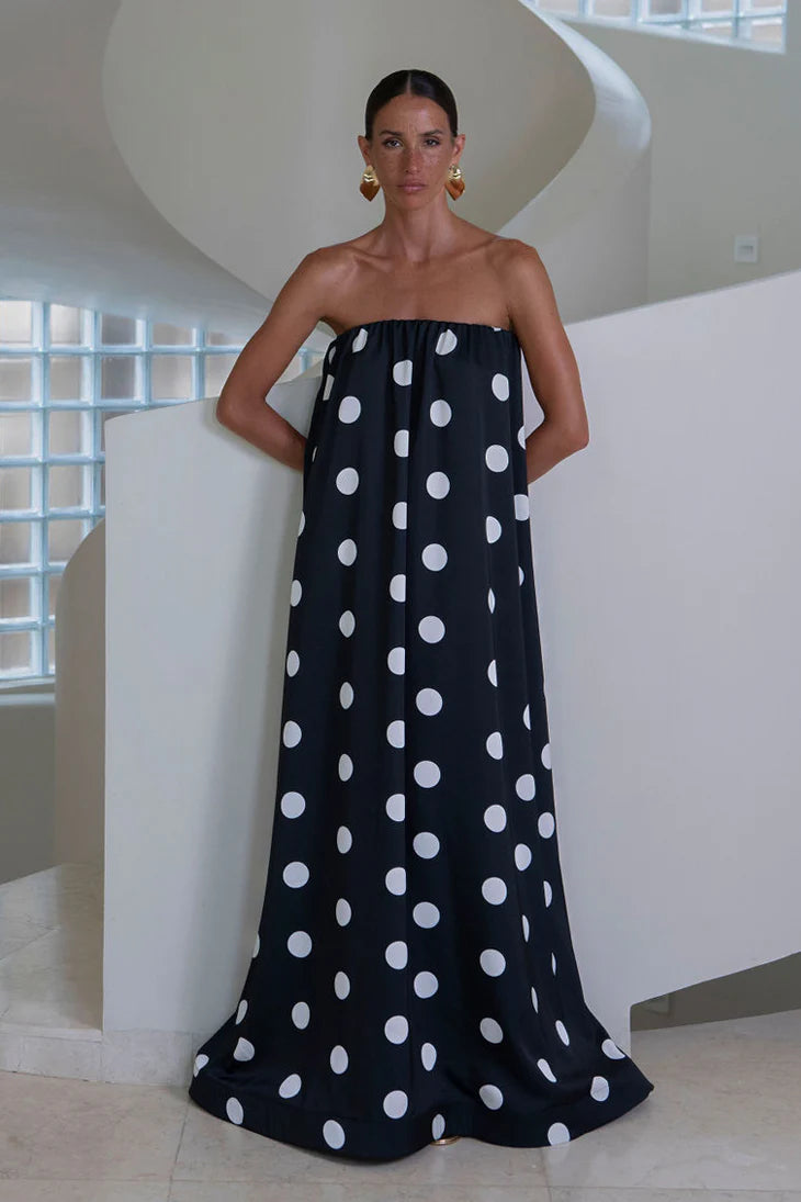 Lidee COSTIERA DRESS - POLKA NOIR