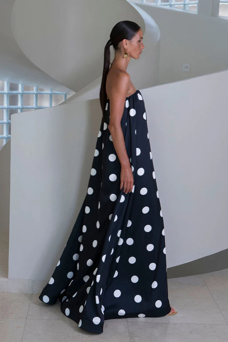 Lidee COSTIERA DRESS - POLKA NOIR