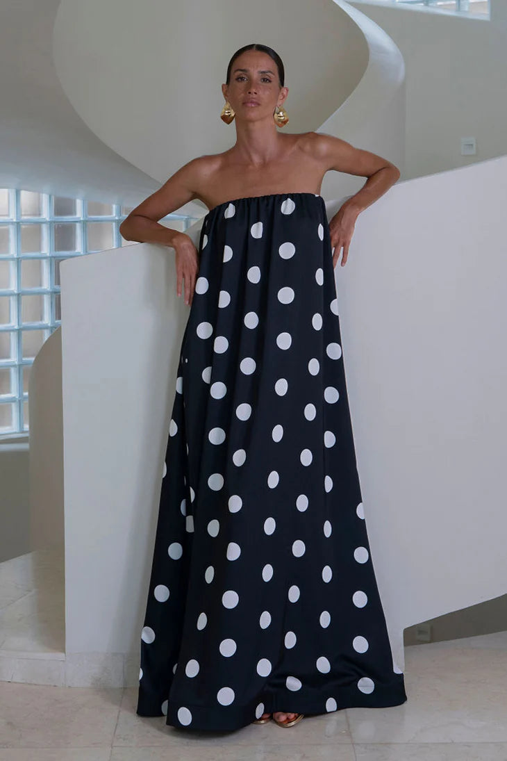 Lidee COSTIERA DRESS - POLKA NOIR