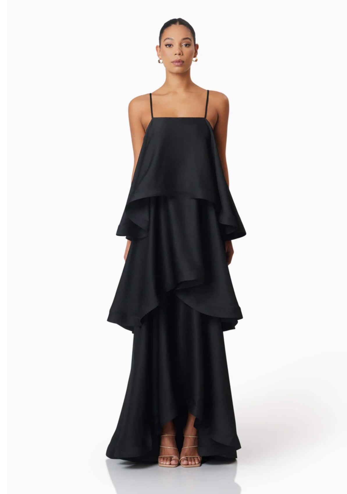 Elliatt Tilly Tiered Maxi Dress in Black
