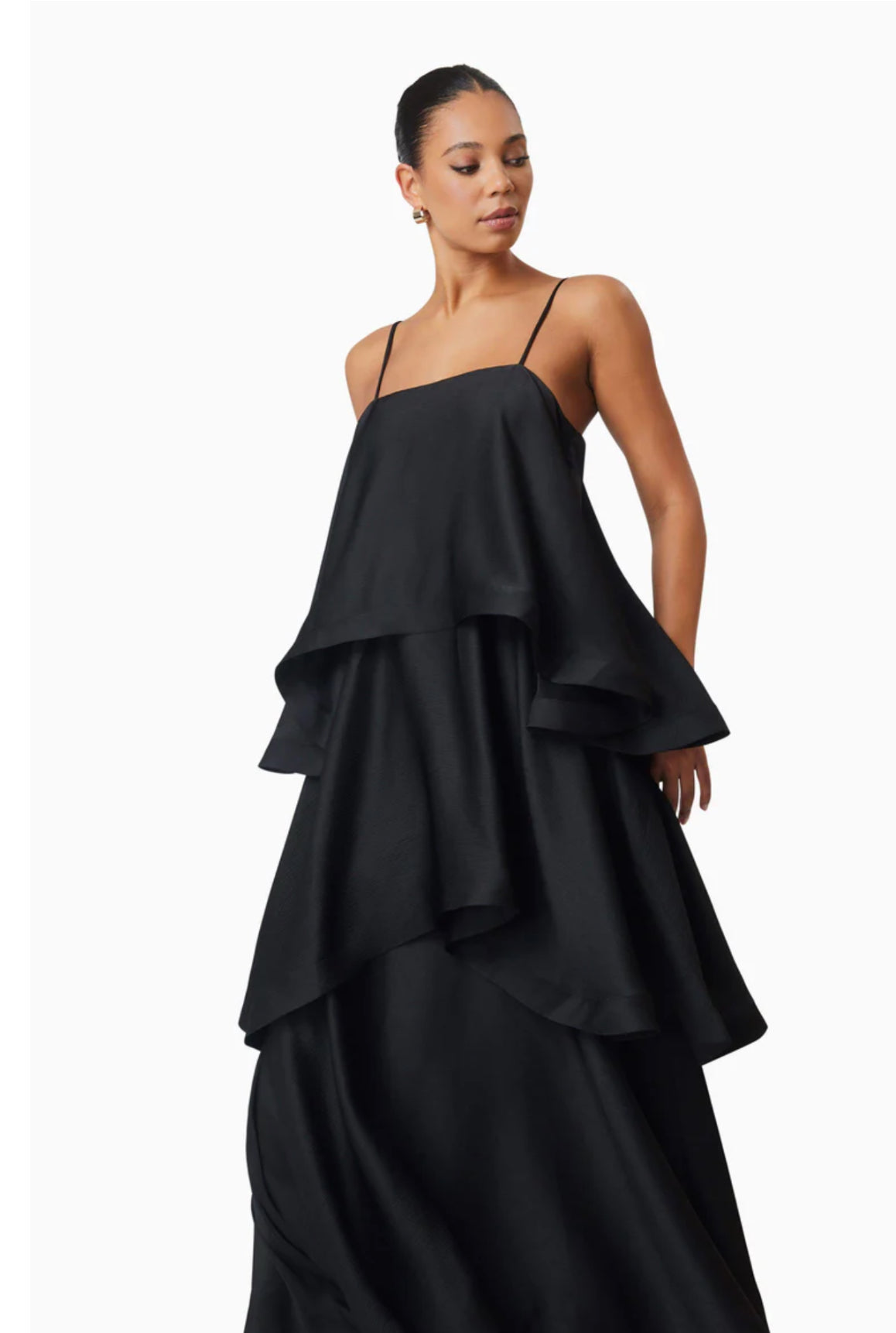 Elliatt Tilly Tiered Maxi Dress in Black