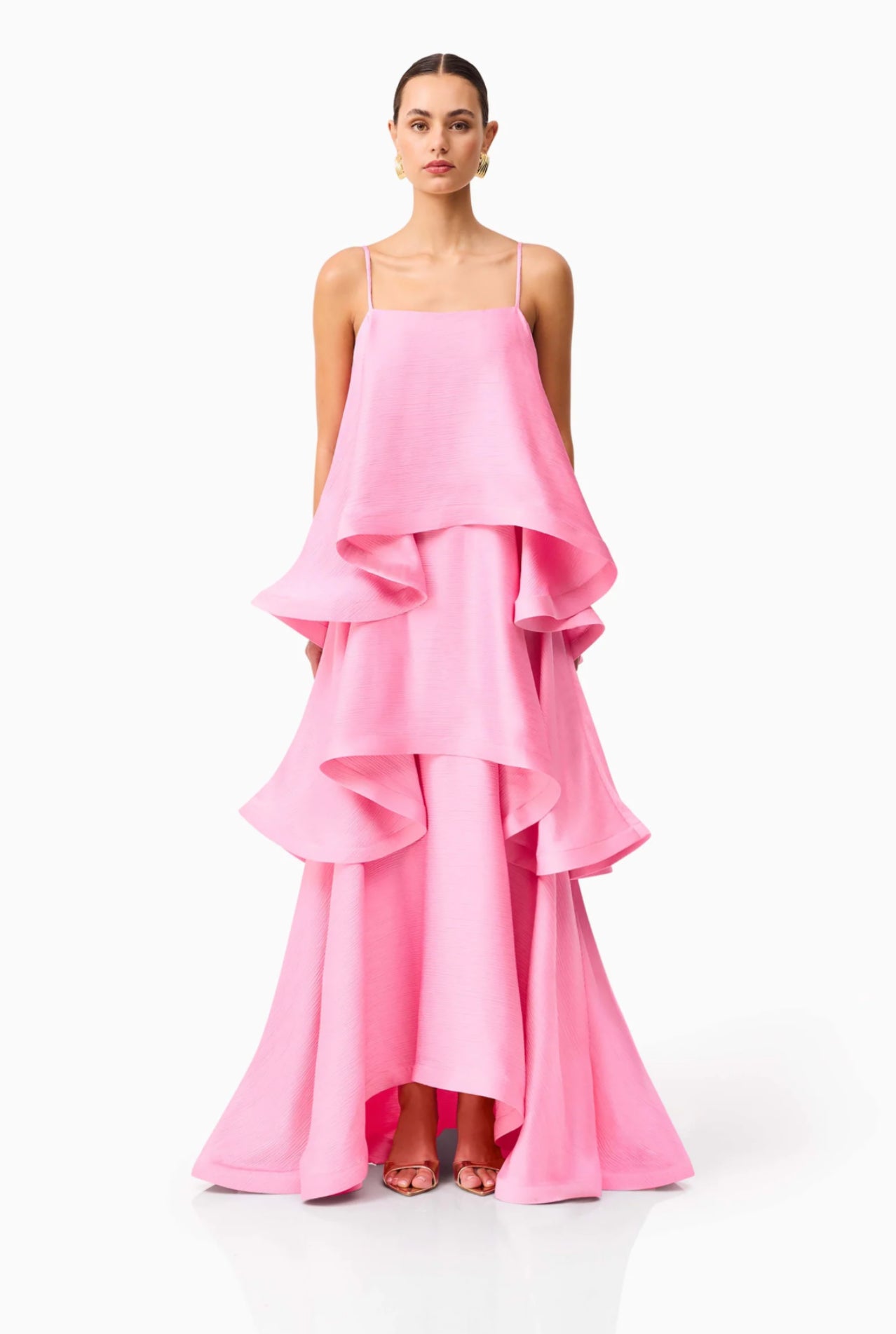 Elliatt Tilly Tiered Maxi Dress In Pink