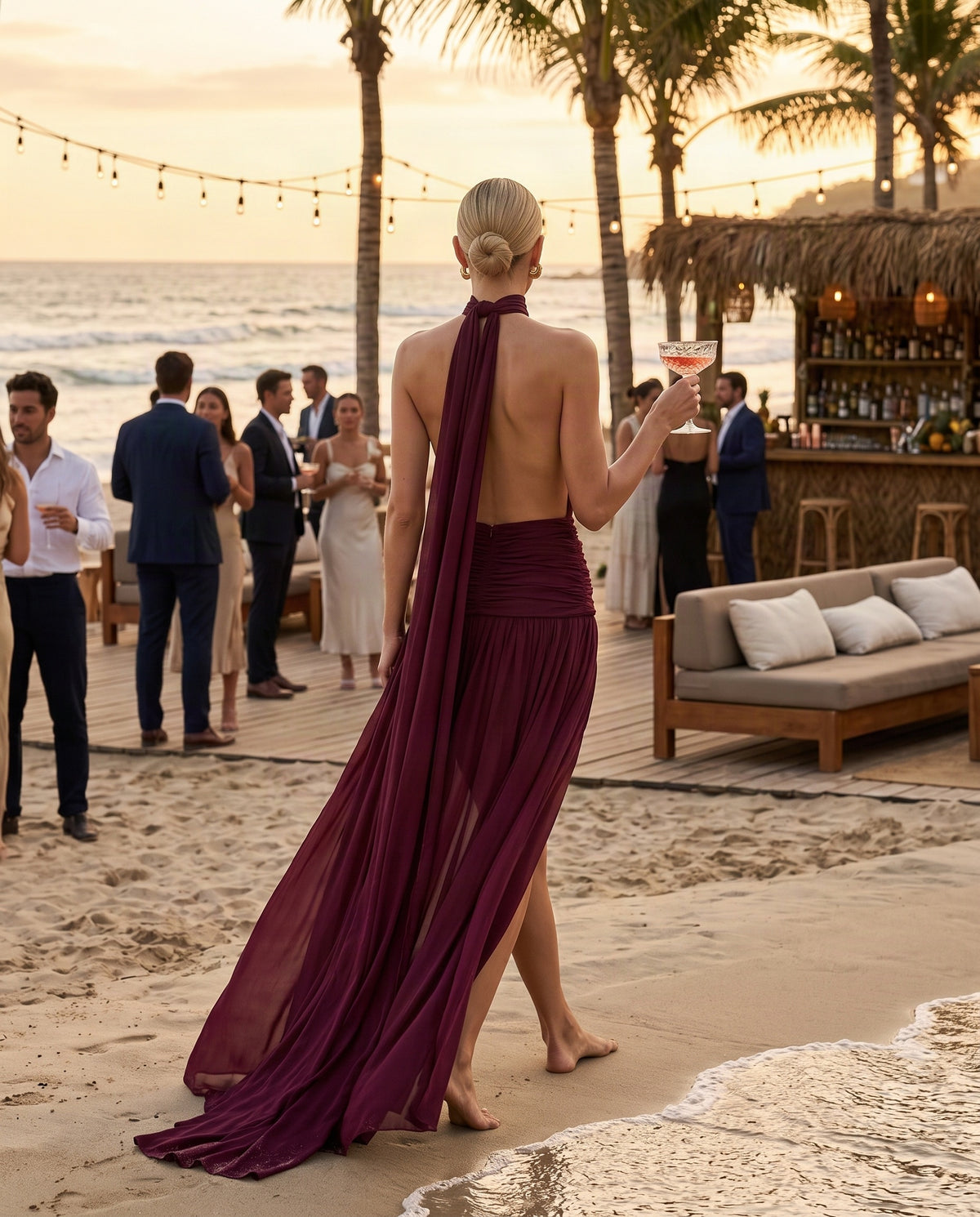 Effie Kats Verity Gown in Burgundy