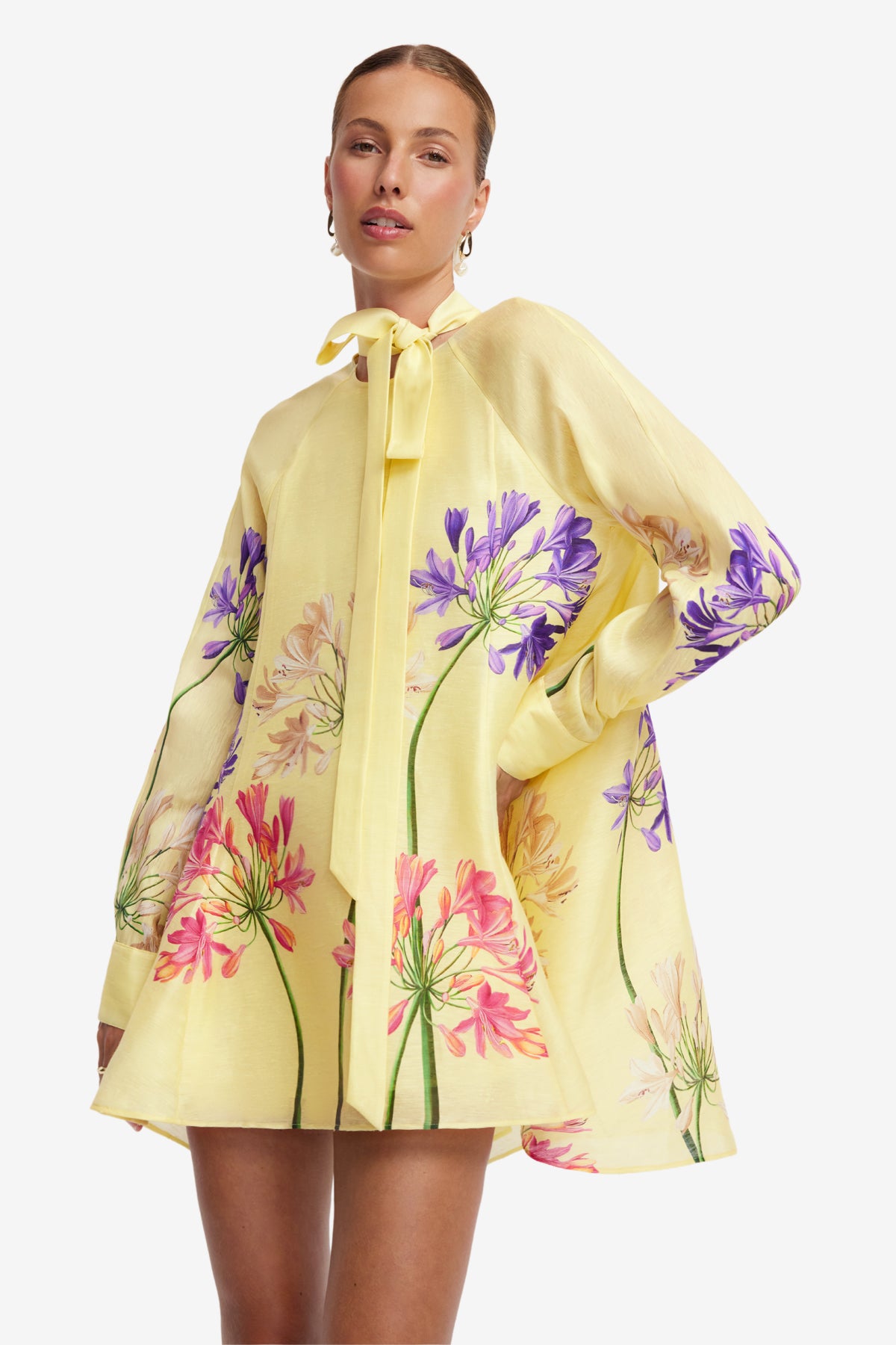 Leo Lin Libby Mini Dress l Agapanthus Print
