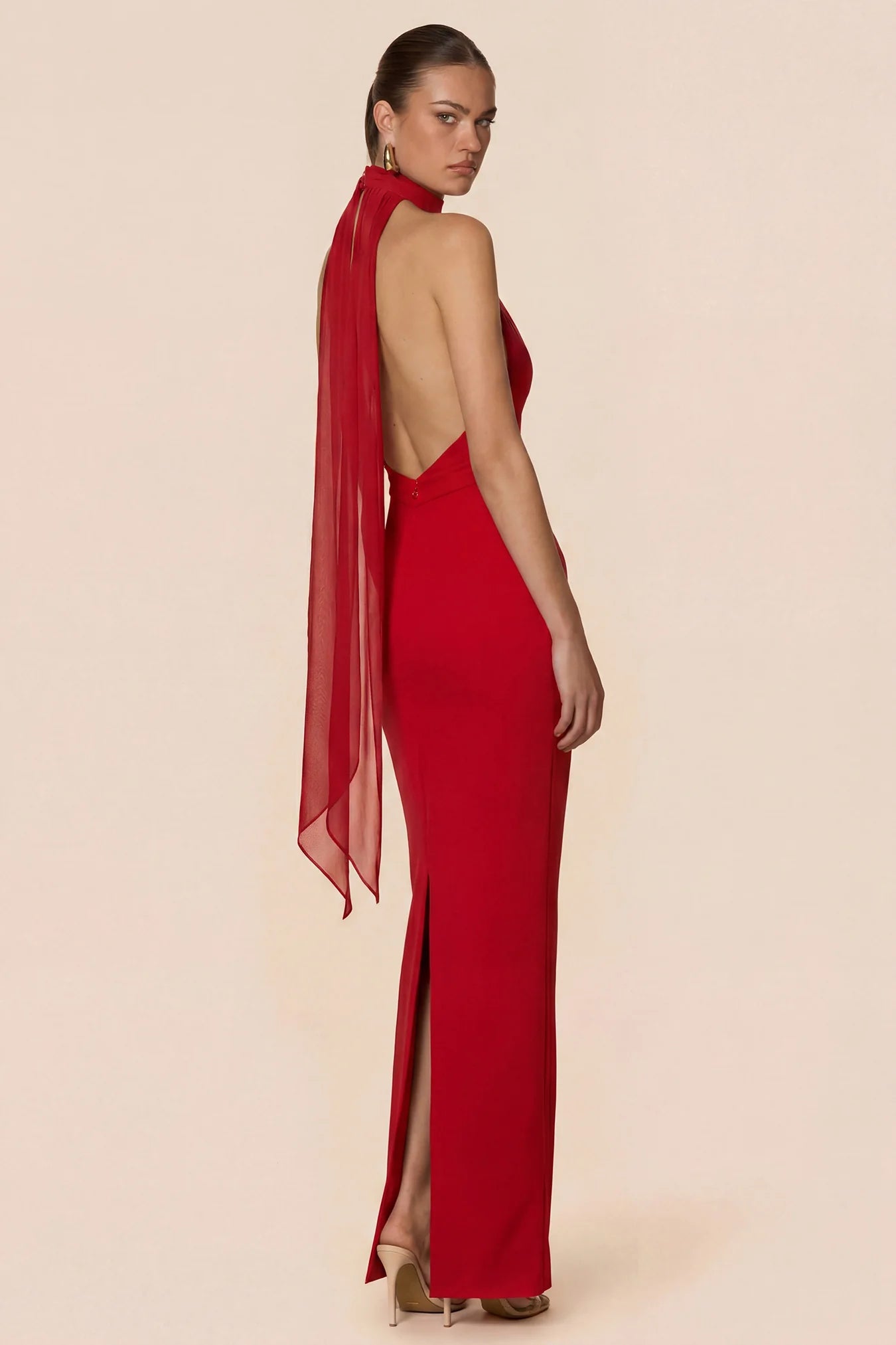 Nookie Martini Halter Gown - Red