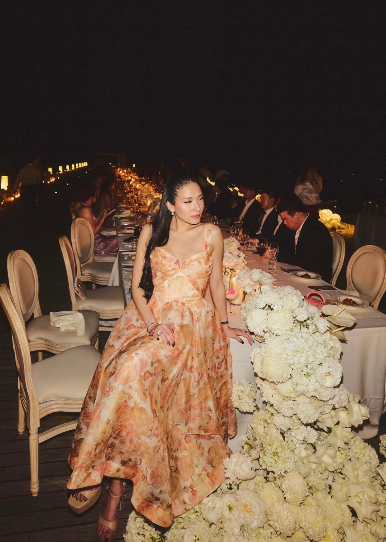 Zimmermann Rebellion Drape Midi Dress in Golden Bloom