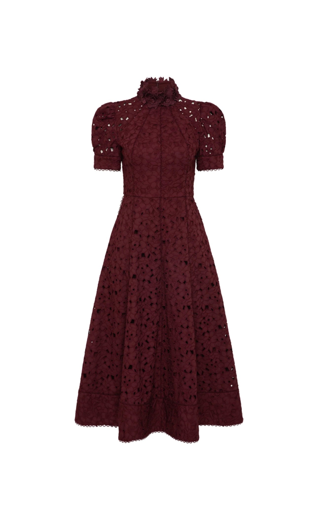 Rebecca Vallance Kitsu Short Sleeve Midi Dress – Wine