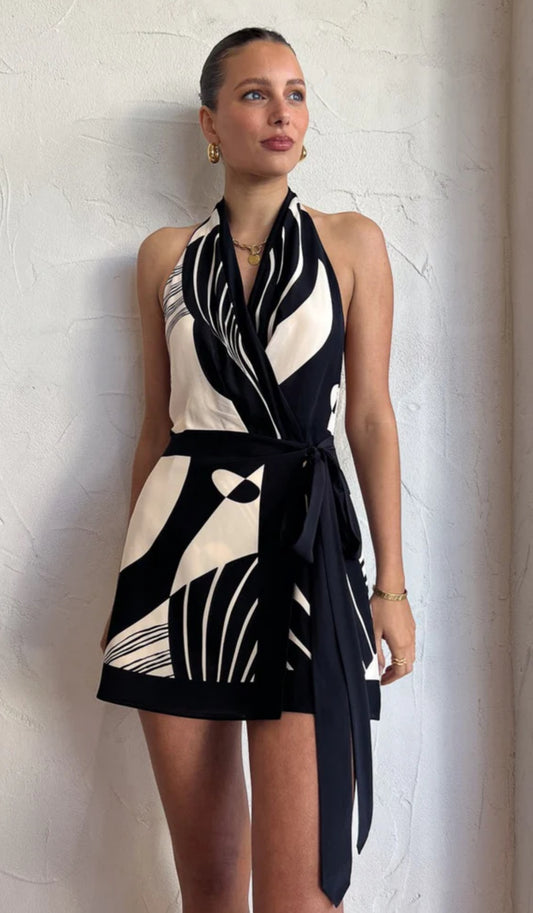 Sir The Label Realisme Wrap Halter Mini