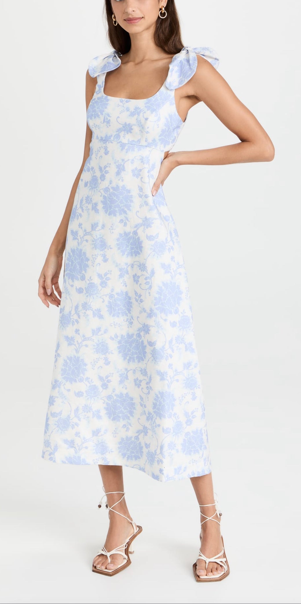 Zimmermann Postcard open back floral-print linen midi dress