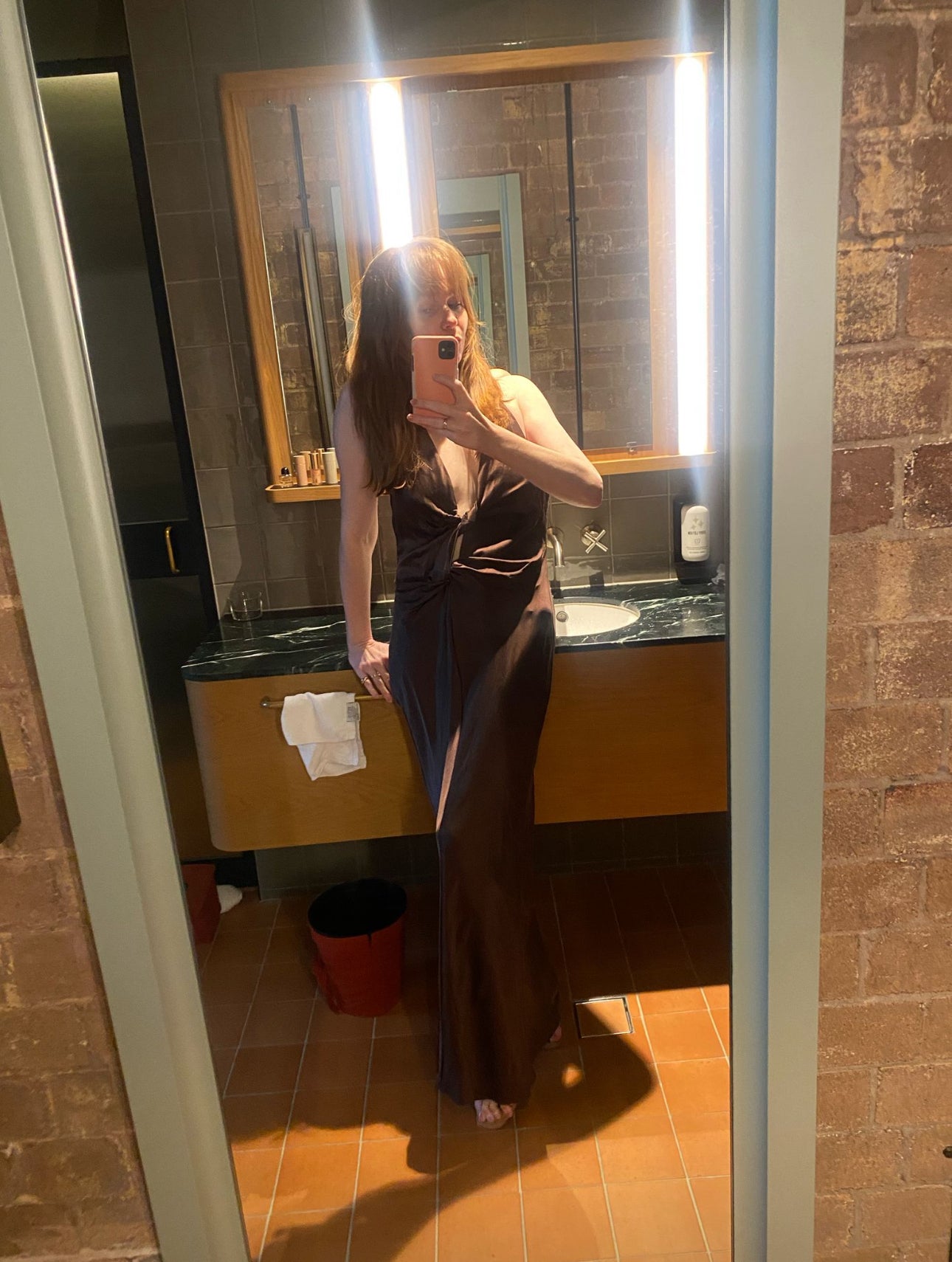 Sir The Label Como Twist Dress in Chocolate